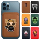 Модный Роскошный футляр для карт из искусственной кожи Для Magsafe, Магнитная сумка для карт, кошелек, чехол для iPhone 12 Pro Max, мини мультяшный Чехол для карт