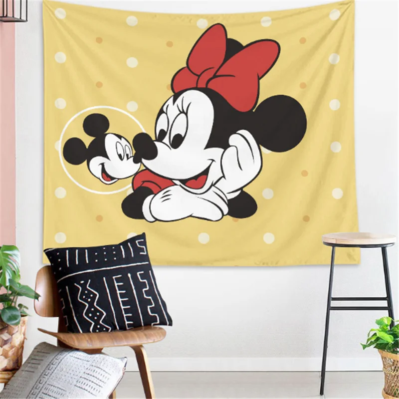 Настенный гобелен с рисунком из мультфильма Дисней Микки и Минни Маус МАНДАЛА