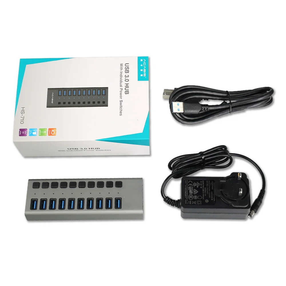 Usb хаб зарядное устройство 10 портов USB 3 0/usb многоразветвитель 12 В/4A EU/US адаптер