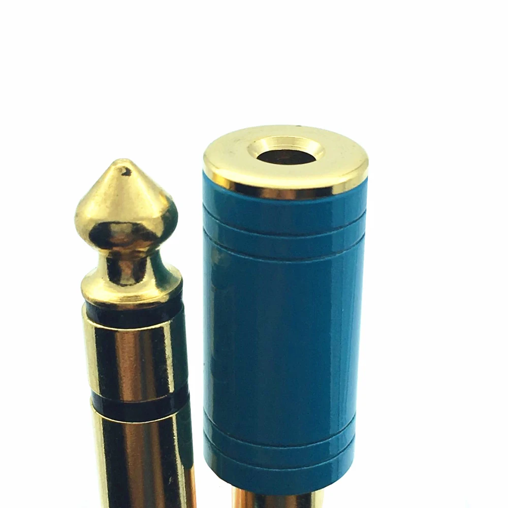 

6.35mm Stereo Plug to 3.5mm Stereo Jack Adaptor, Gold Plated