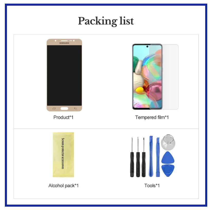

100% Test For Samsung Galaxy J7 2016 J710 J710F J710FN J710M J710Y LCD Display AMOLED LCDs Touch Screen Digitizer Assembly