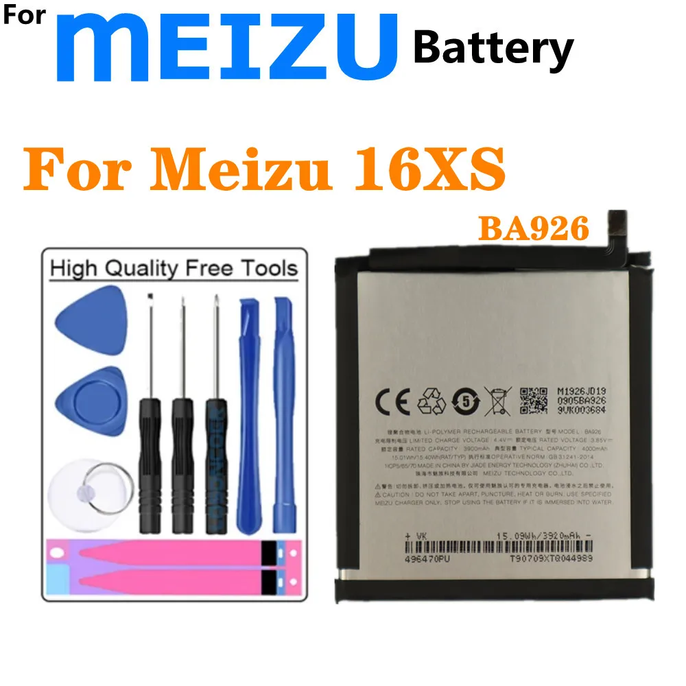 

4000mAh BA926 Battery For Meizu 16XS M1926 M926 M926H M926Q Phone Replacement Battery + Tools