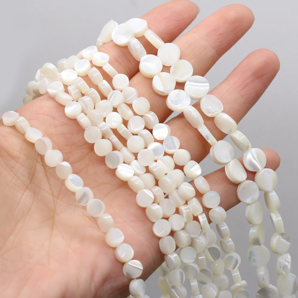 

Natural Seawater Shell Beaded Stylish White Round Beads for Jewelry Making Charms DIY Necklaces Bracelets Accessories 6-12mm