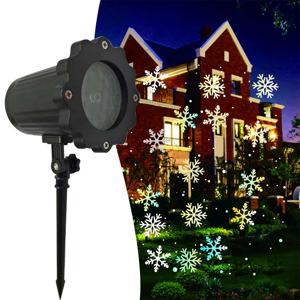 

EU/UK/US Plug Christmas Snowflake Light Projector Snow Outdoor Indoor Remote Control Laser Projection Lights Party Decor Lamp