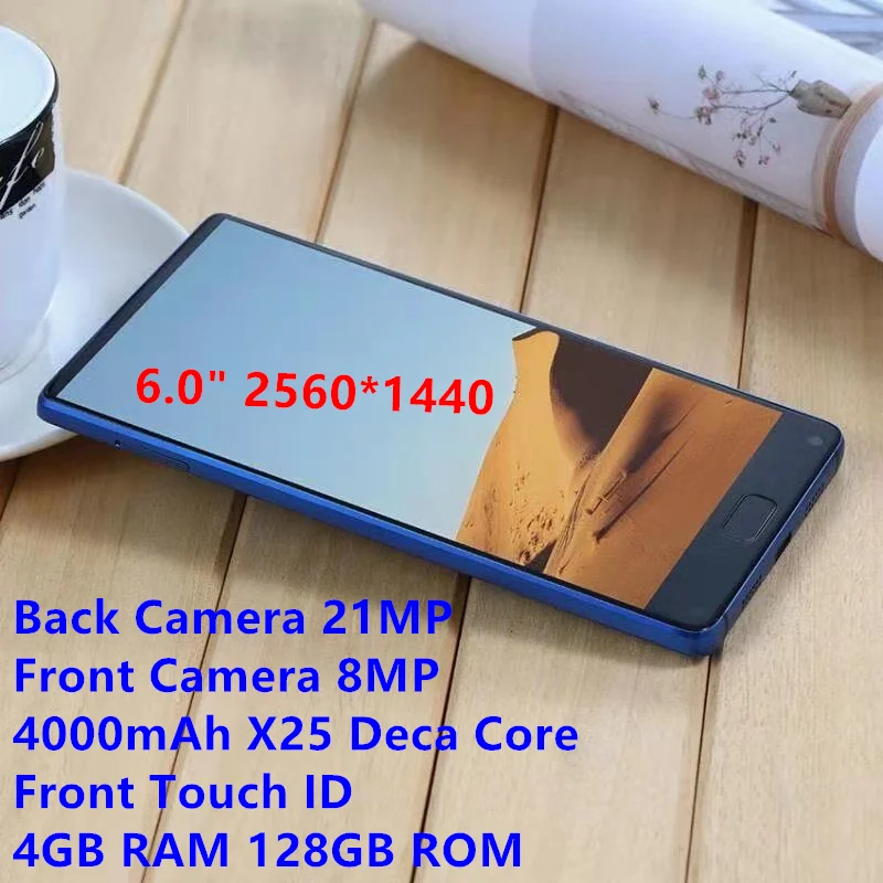 6," 2560*1440 2K экран 21 МП SANTIN MIX 2 S8 Touch ID 4000 мАч 4 Гб ram 128 ГБ rom X25 Deca Core FDD LTE 4G смартфон