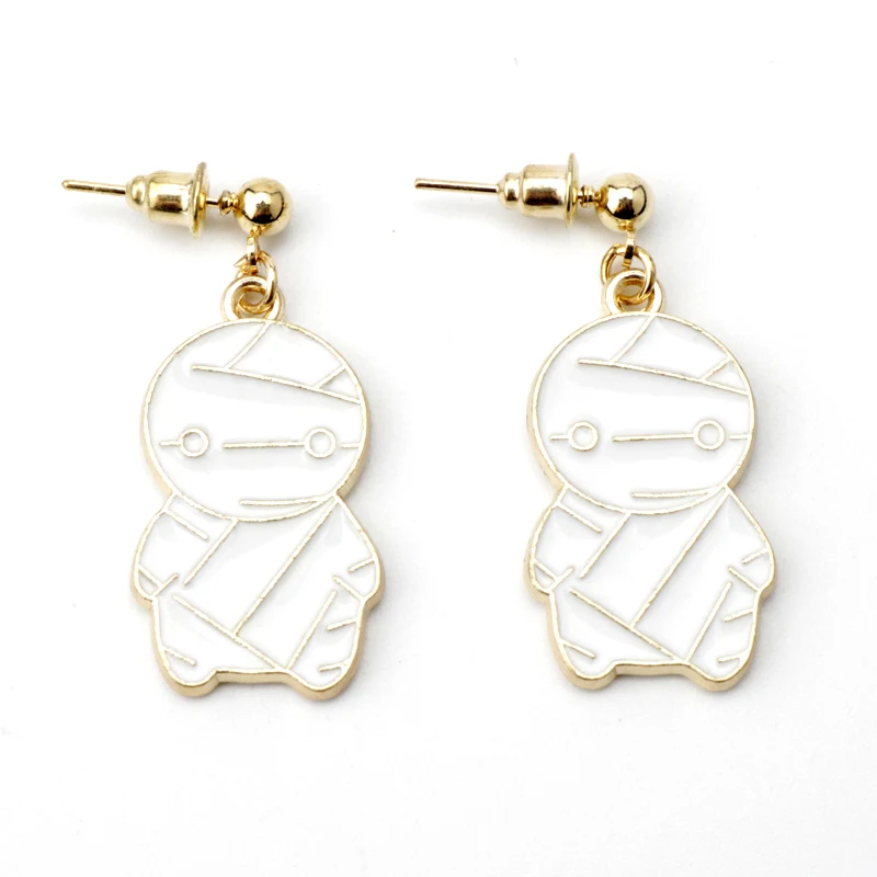 

Japan Anime Cartoon How to Keep A Mummy Cartoon Mummy Enamel Metal Pendant Earrings Ear Drop Eardrop Jewelry Gift For Friends