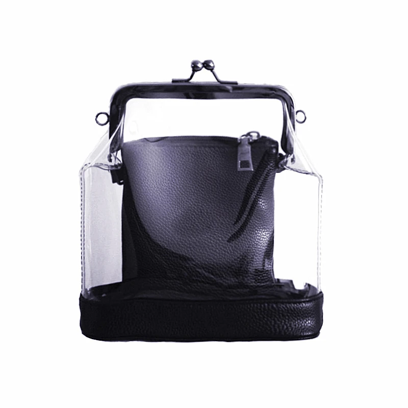 Женская сумка модная прозрачная на цепочке одно плечо маленькая пляжная с