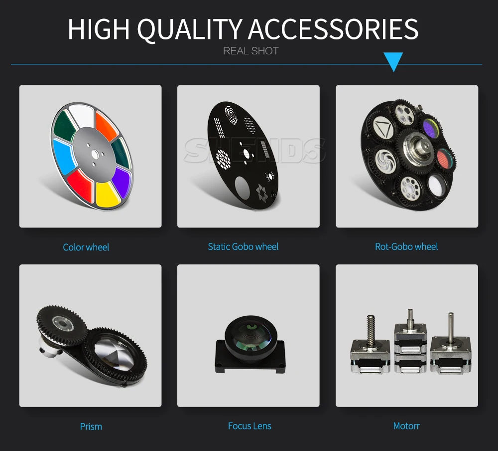 Дешево Светодиодный точечный светильник SHEHDS 100 Вт с кругом, 6 цветными призмами, 7 динамиков и 6 статических узоров, фокус DMX512 для дискотек, диджеев, б...