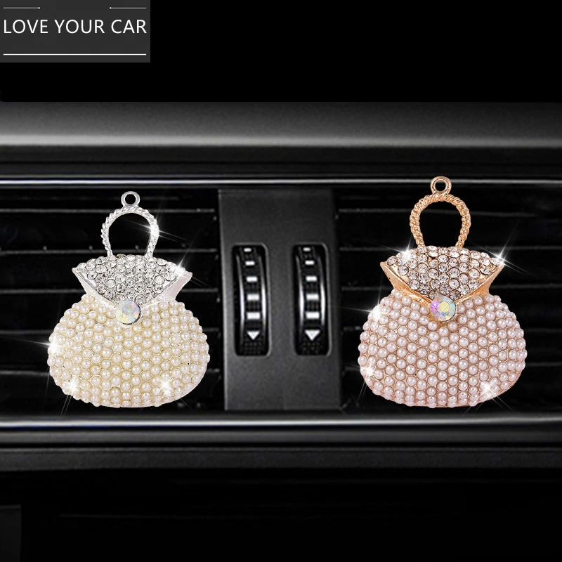 

Жемчужная сумка с алмазными шипами, автомобильный зажим для духов, автомобильный зажим для кондиционирования воздуха, ароматический зажим,...