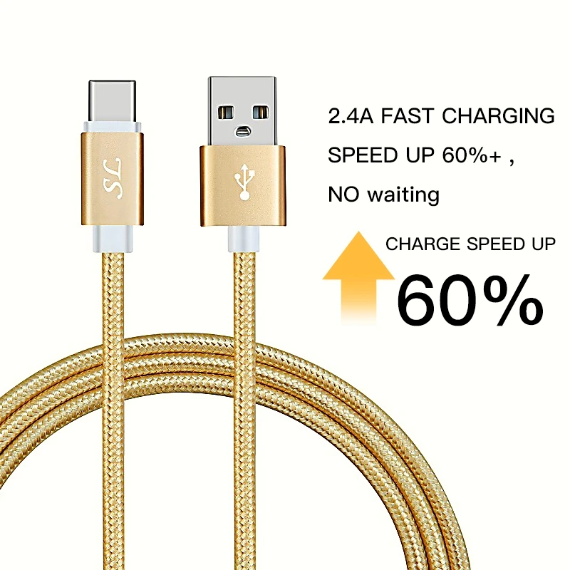 10 шт./лот USB Type C кабель 1 м 5 2 плетеный для быстрой зарядки и передачи данных Samsung S10