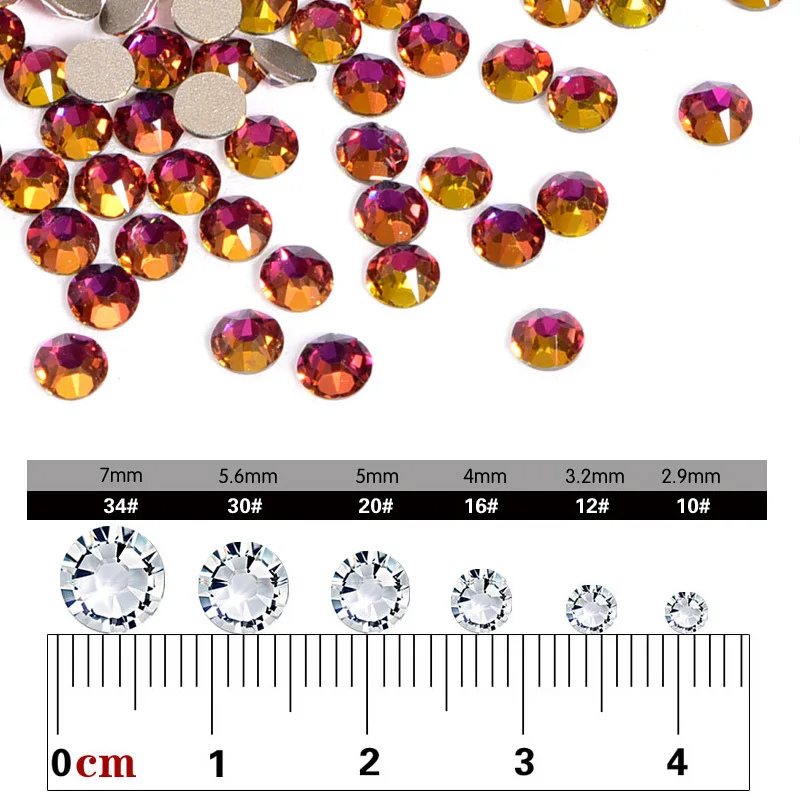 Top Quality 16 Facets Red Volcanic Non Hot Fix Rhinestones 1440pcs SS16 4MM Nail Art for DIY Craft Decoration B1298 | Дом и сад