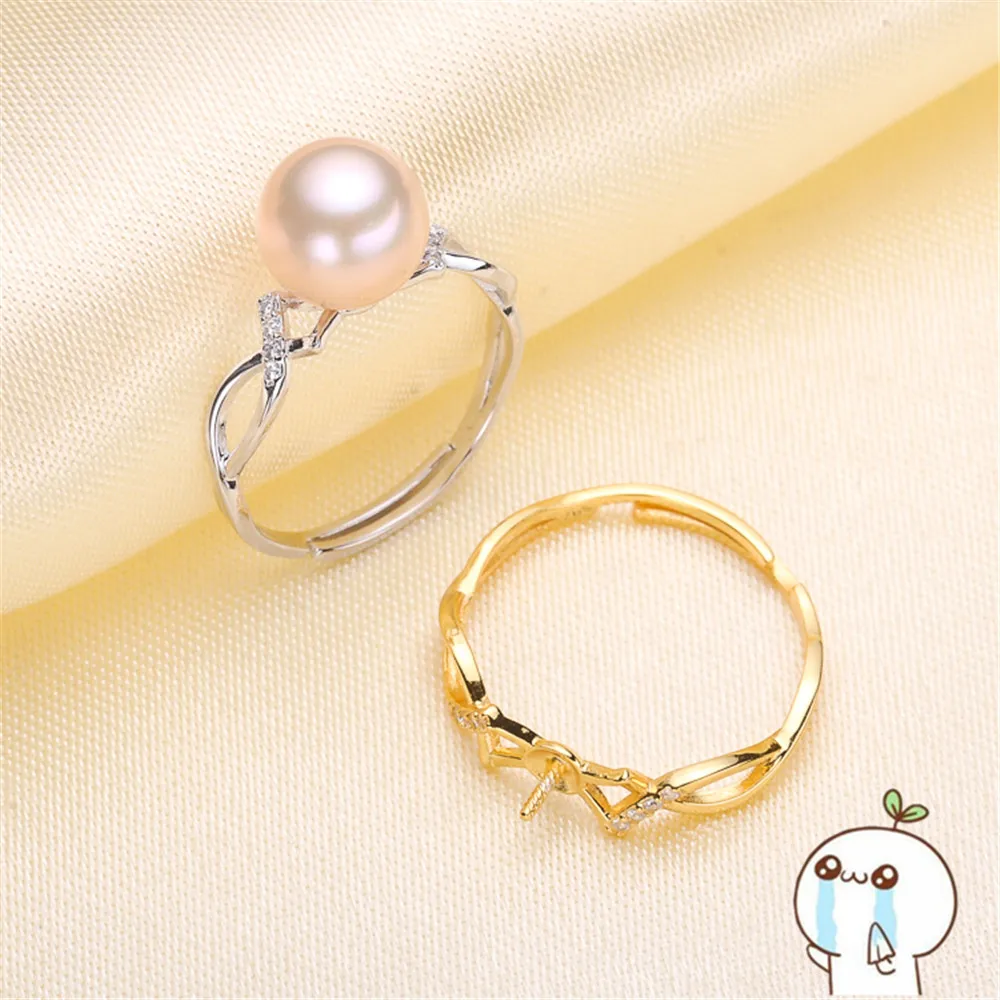 925 пробы Серебряная кольцевая заготовка основа подходит для жемчужных колец