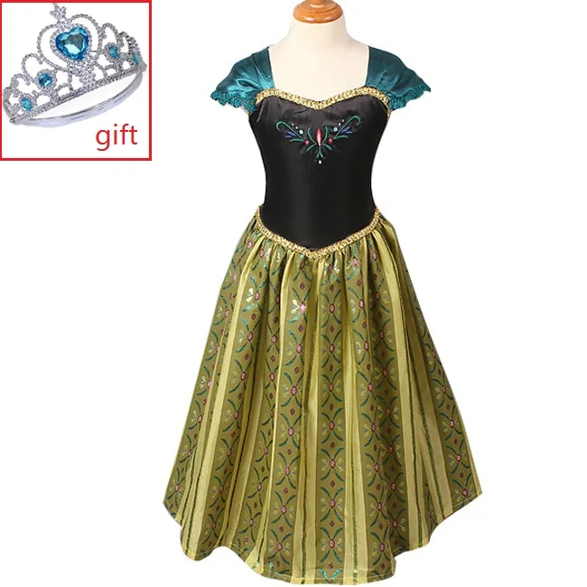 Vestidos infants платья для девочек детские костюмы на Год рождественское платье для вечеринок милые платья в стиле принцессы Эльзы Анны маскарадный костюм - Цвет: as picture