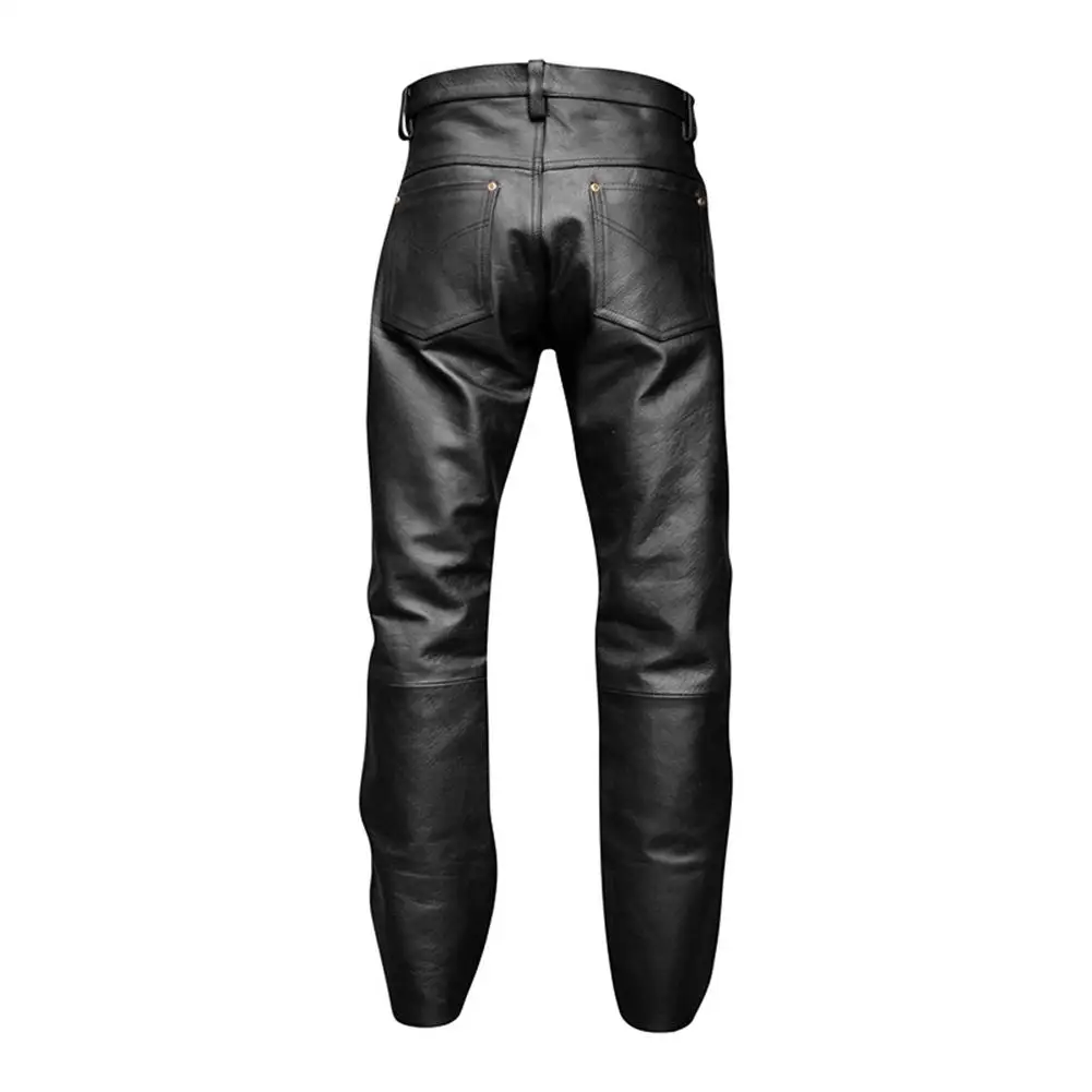 

Night Club Motorcycle Biker Men Faux Leather Stretchy Pencil Pants Long Trousers