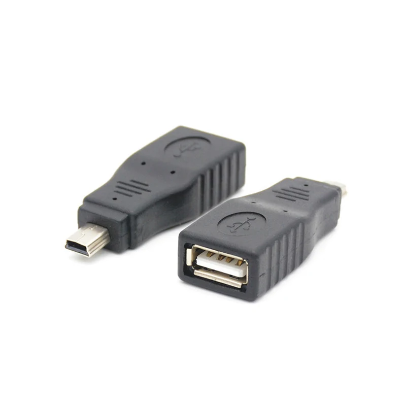 200 шт./лот USB гнездо на мини штекер 5 контактный otg адаптер конвертер для автомобиля