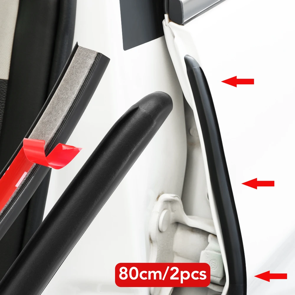 2PCS Car Door Rubber Seal Strip Filler for Toyota Corolla E150 Camry 40 70 Rav4 Mark2 Land Cruiser | Stickers