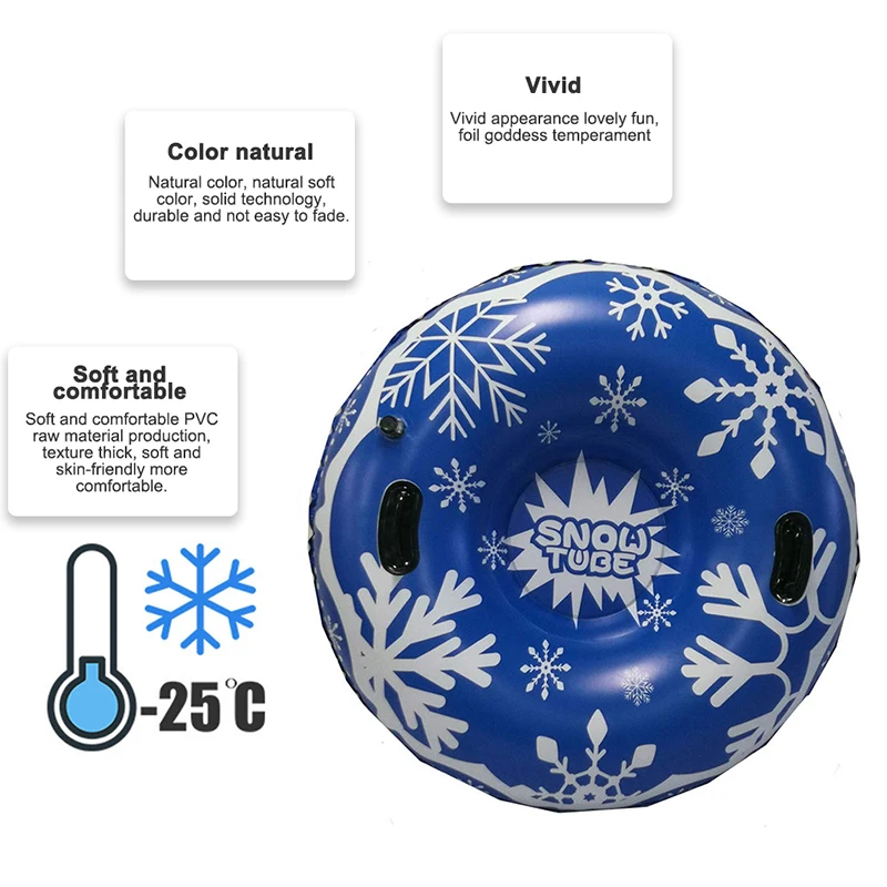 

Snow Toy Winter Inflatable Ski Circle Ski Circle With Handle Durable Children Adult Snow Tube Skiing Thickened Floated Sled