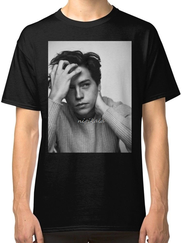 

NEW Cole Sprouse Men's Black LOGO MEN WOMEN T-SHIRTS S-5XL