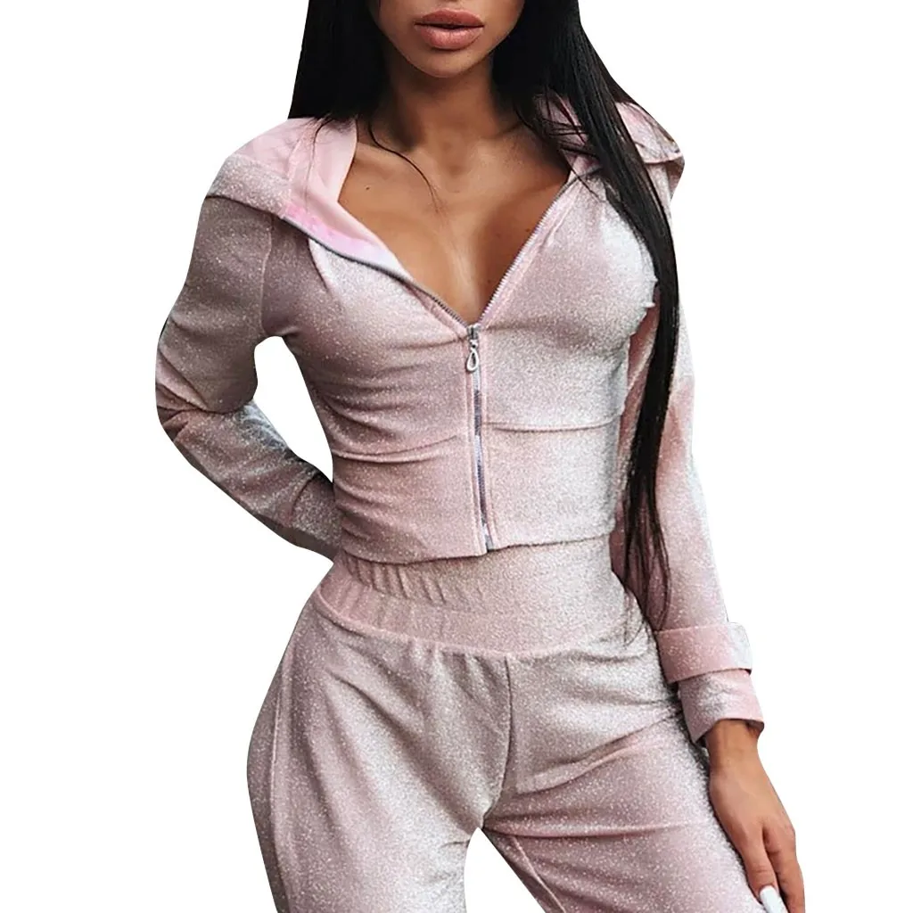 Модный спортивный костюм для женщин повседневный комплект из 2 предметов свитер