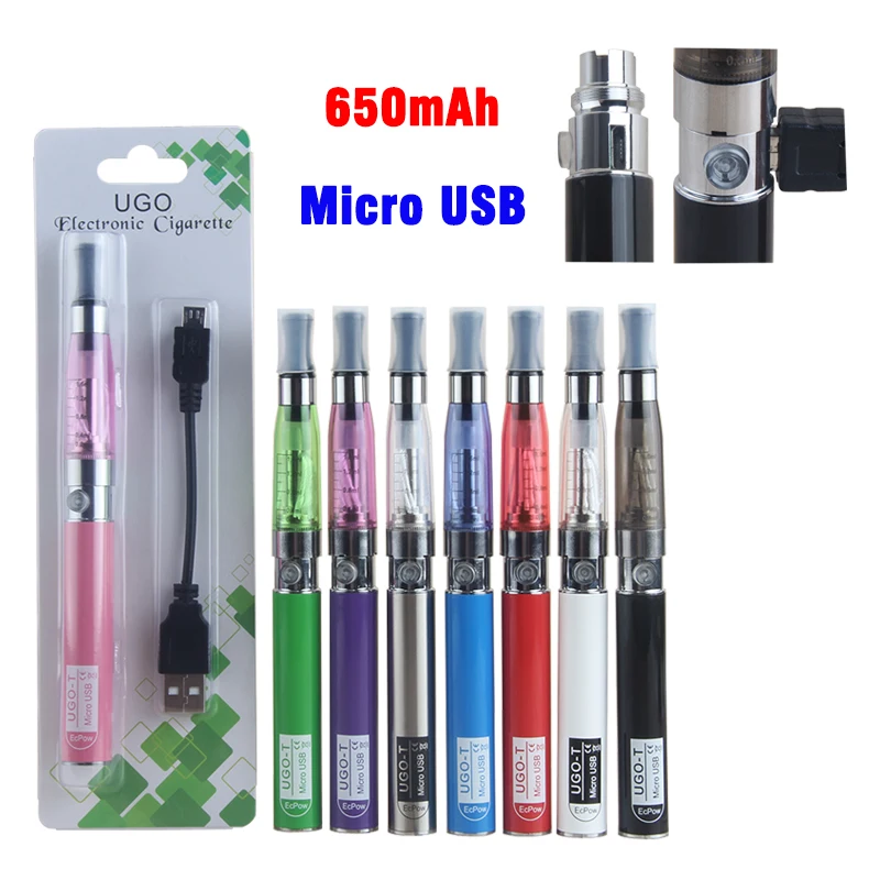 Электронная сигарета eGo T CE4 650mAh одиночный блистерный стартовый комплект Ugo Vape ручка 510 резьба микро USB Проходная батарея
