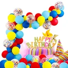 Набор воздушных шаров из красного, зеленого и синего латекса