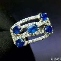 kjjeaxcmy fine jewelry 925 sterling silver inlaid natural sapphire new female ring trendy support detection