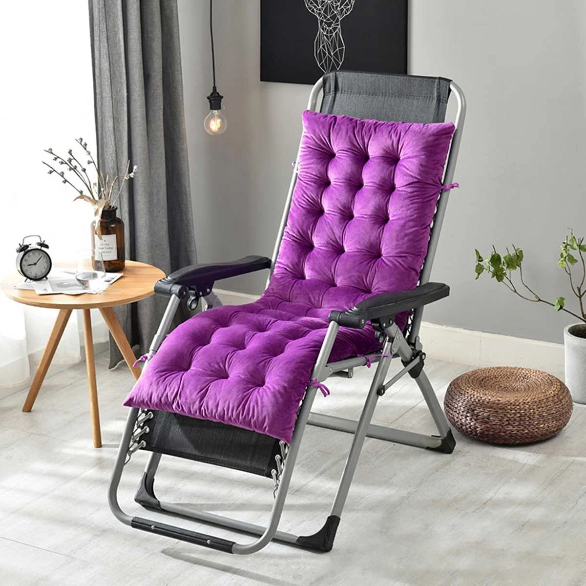 

Long Cushion Recliner Chair Cushion Thicken Foldable Rocking Chair Cushion Long Chair Couch Seat Cushion Pads Garden Lounger Mat