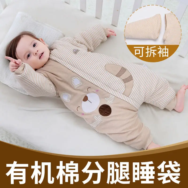 

Хлопковая пижама из чистого хлопка, осенне-зимние Утепленные спальные мешки для мальчиков и девочек 12-3 лет, стеганое одеяло, зимние комбине...