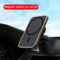 15w magnetic car holder fast wireless charger suction cup desktop mobile phone holder for iphone 13 12 pro max wireless charging