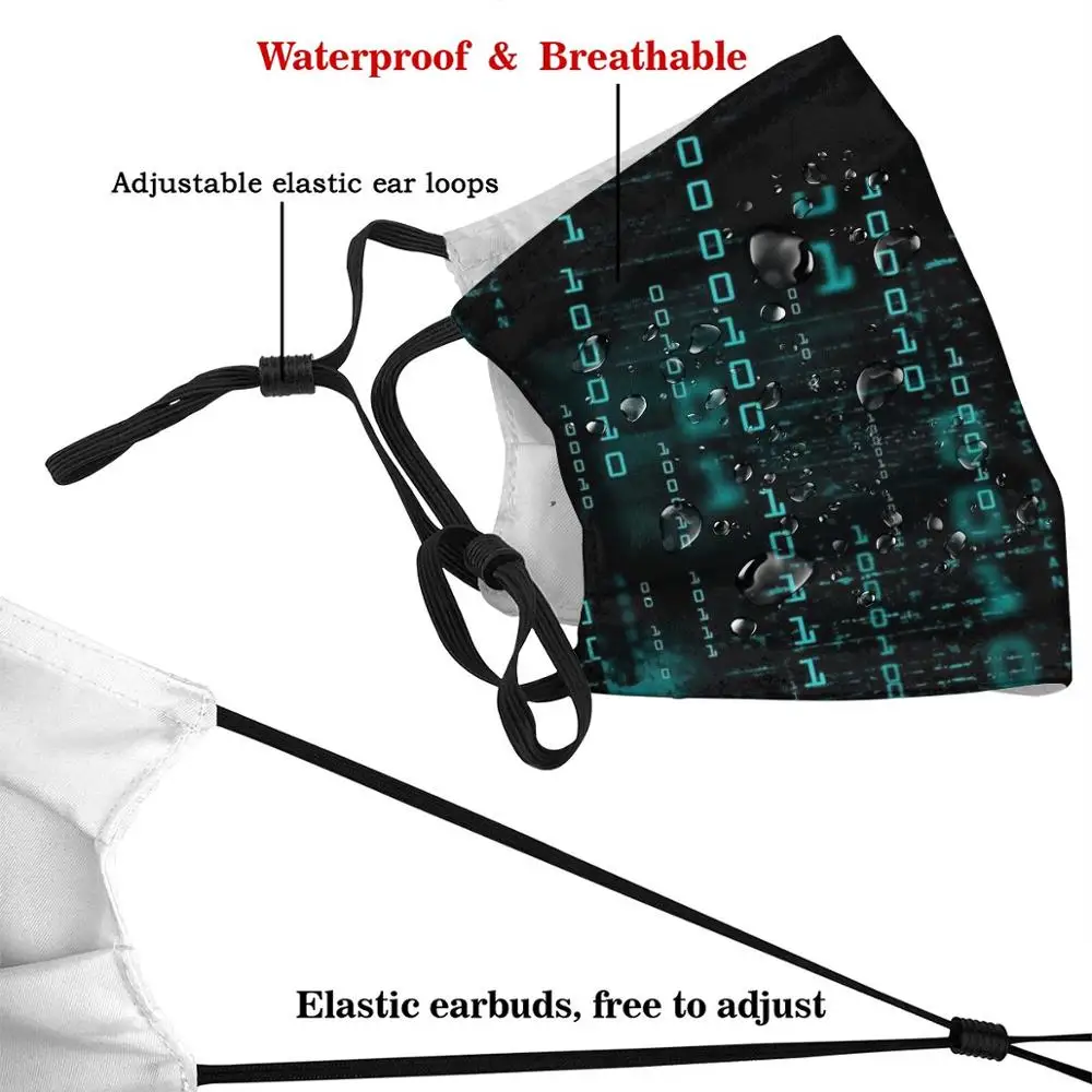 Hacker 001000 Custom Design For Child Adult Mask Anti Dust Filter Print Washable Face Hack Artist |
