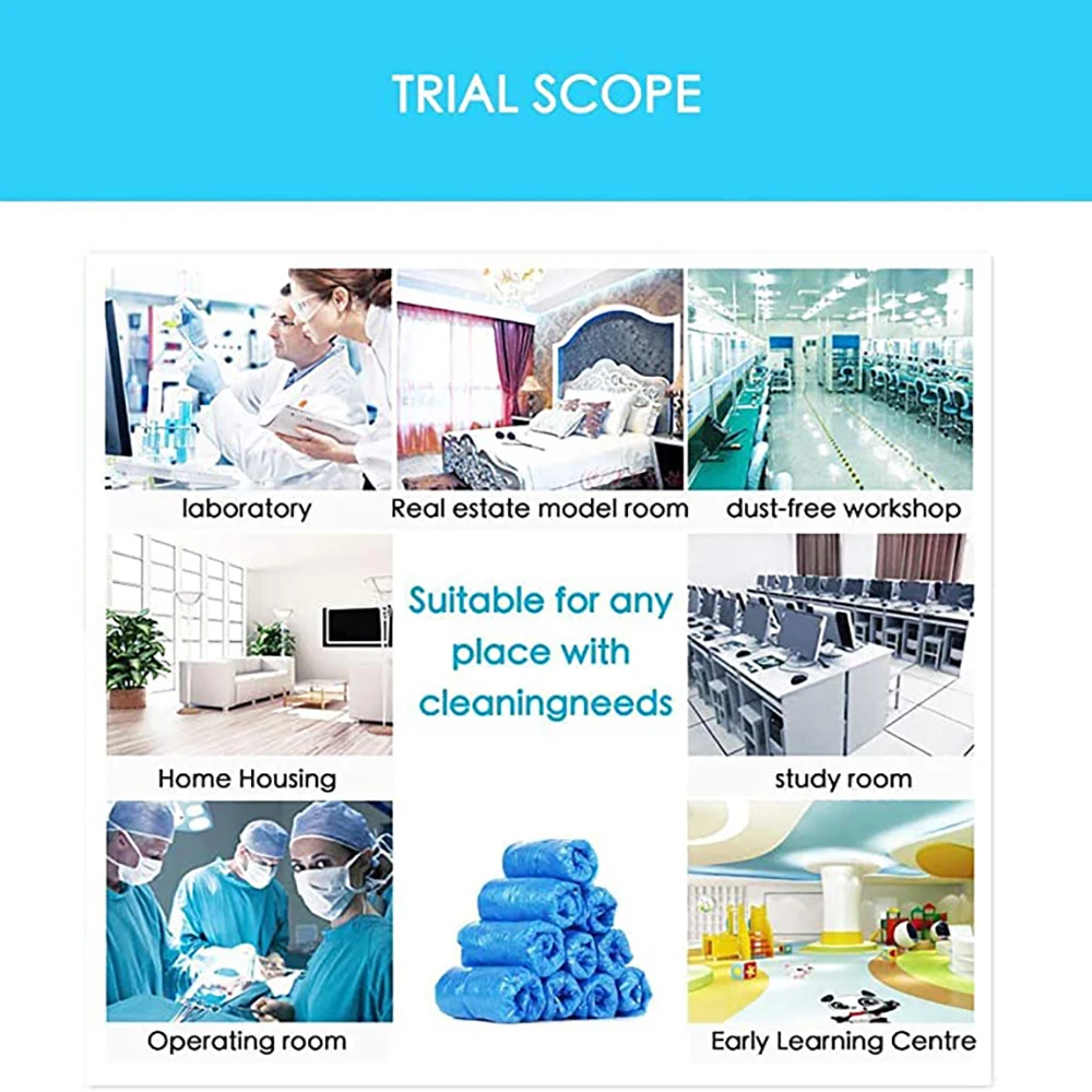 

100Pcs PE Thickened Disposable Shoe Cover Plastic Waterproof Dustproof Rainproof Shoe Booties Covers Home Office Indoor Outdoor