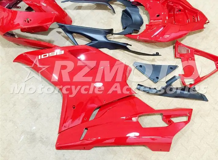 

New ABS Motorcycle Full Fairings Kit Fit for DUCATI 848 1098 1198 2007 2008 2009 2010 2011 2012 Fairing Set Nice red glossy