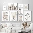 Статуя замка, магнолия, Гортензия, цитаты, настенное искусство, холст, живопись, скандинавские постеры и принты, настенные картины для декора гостиной