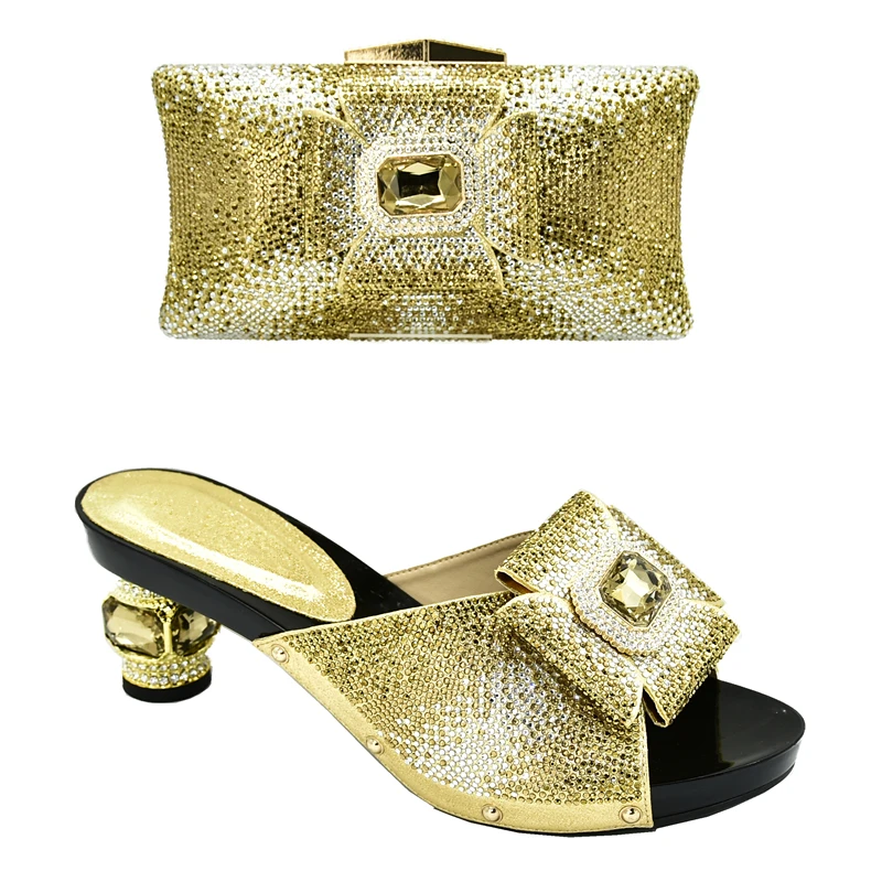 Новейший вечерний комплект из обуви и сумки в африканском стиле Итальянская