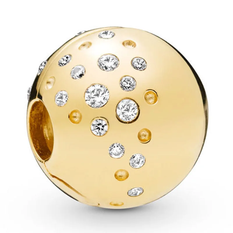 

DIY Charm Shine Sparkling Leaves Heart Shining Elegance Path Daisy Clip 925 Sterling Silver Bead Fit Fashion Bracelet Jewelry