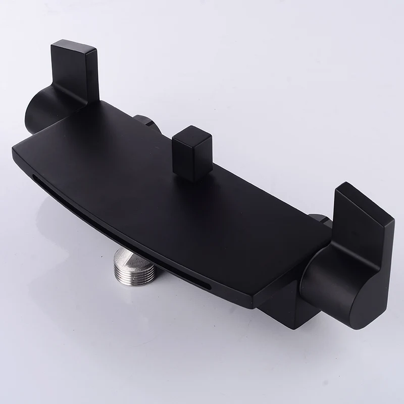 brass bath shower faucets black waterfall shower set rain taps bathroom mixer faucet wall mounted shower faucet free global shipping