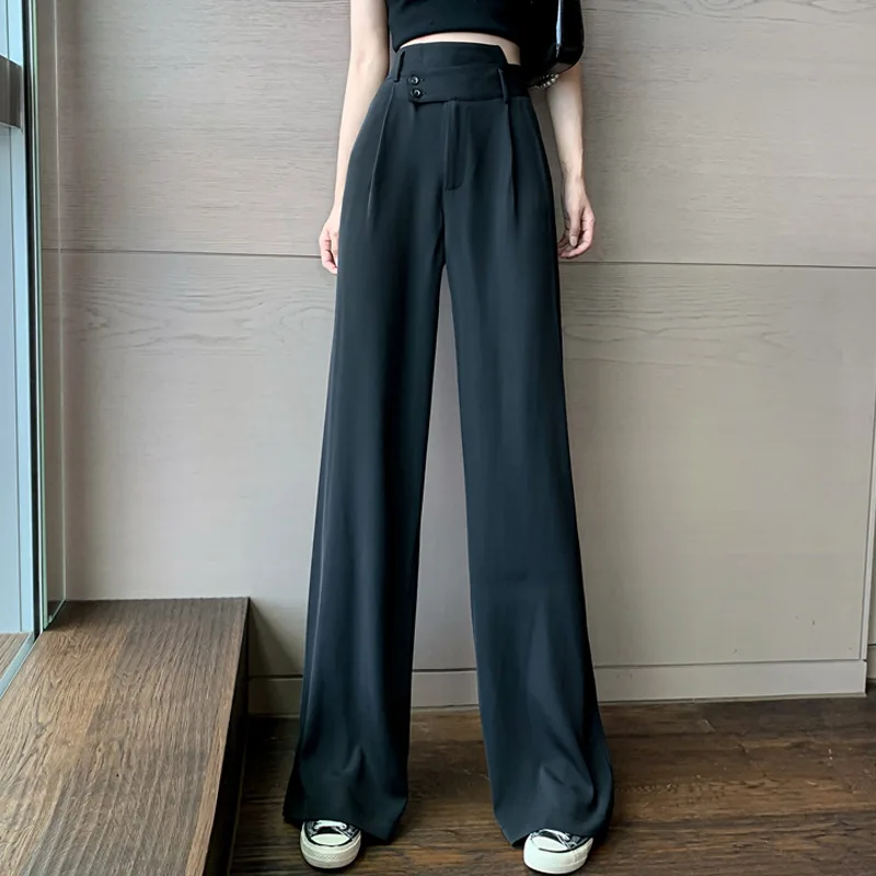 

Wide-leg pants Draping suit pants casual pants women's spring and autumn pants were thin high-waisted , straight mopping trouser