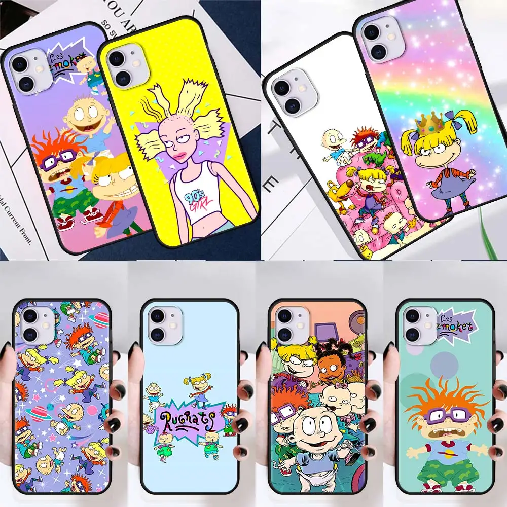 

Luxury Phone Cases for Apple iPhone 7 11 12 Pro XR X XS Max 6 6S 8 Plus SE Silicone Soft Cover Case Cartoon Rugrat 13 Mini
