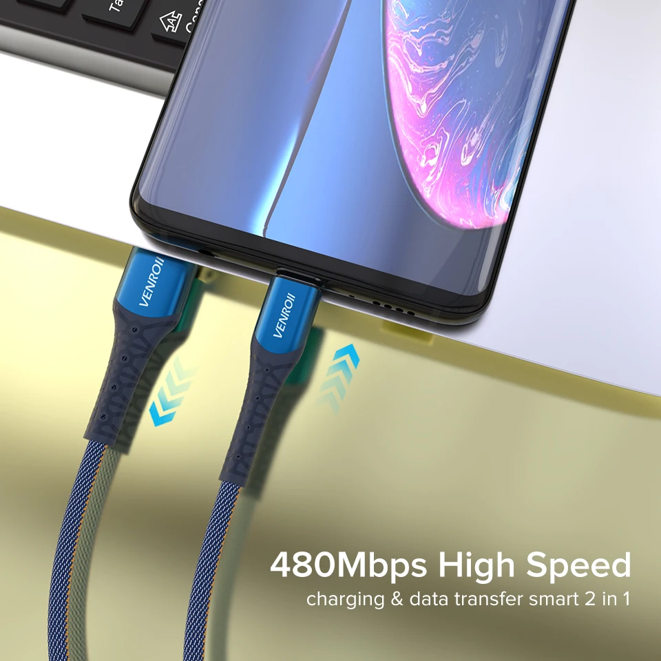 Venroii 5A Supercharge usb type C кабель для huawei mate 30 20 10 Pro Быстрая зарядка USBC Kable телефонный шнур