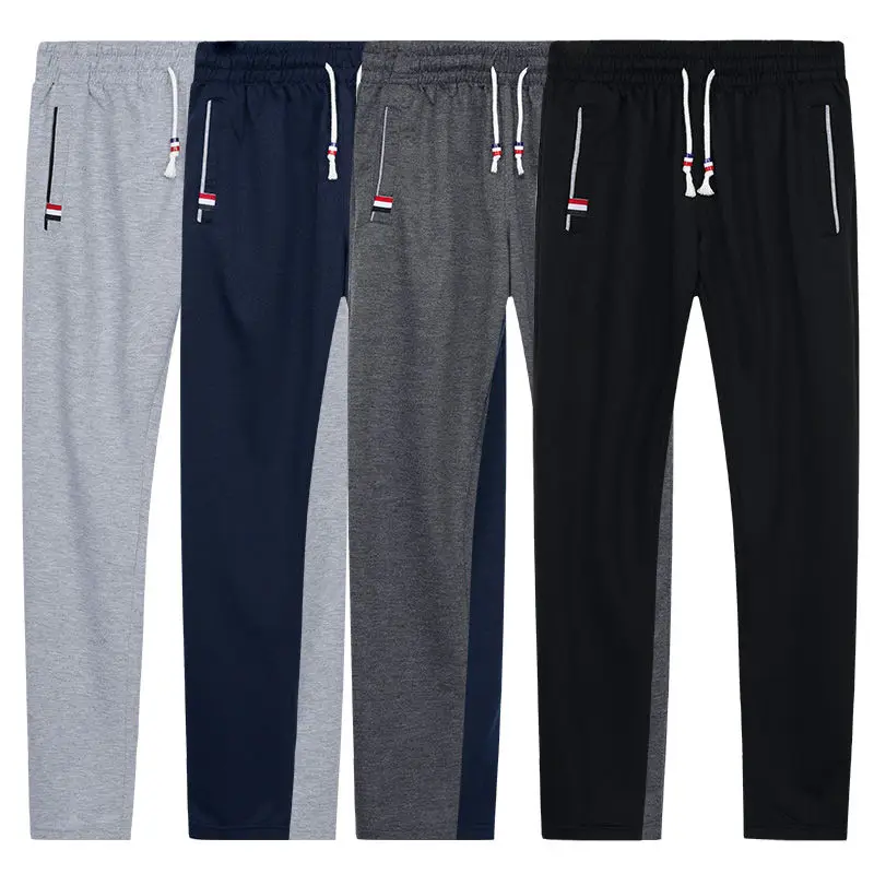 

Sweatpants Plus Size Men Joggers Track Pants Elastic Waist Sport Casual Trousers Baggy Fitness Gym Clothing Black Grey
