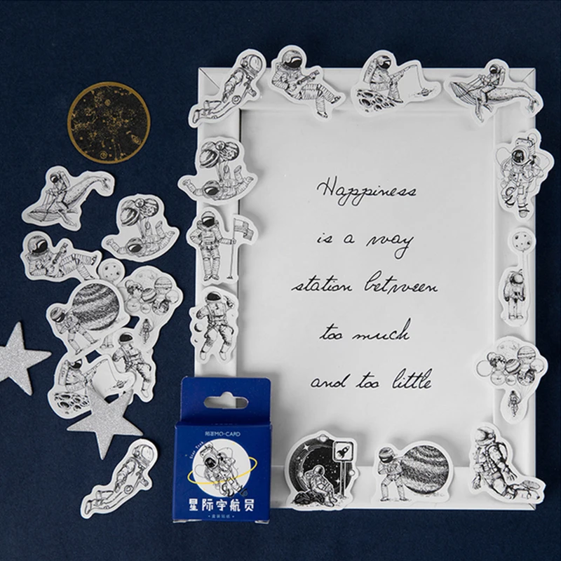 Милые бумажные мини наклейки с астронавтами 45 шт./коркор. украшение сделай сам