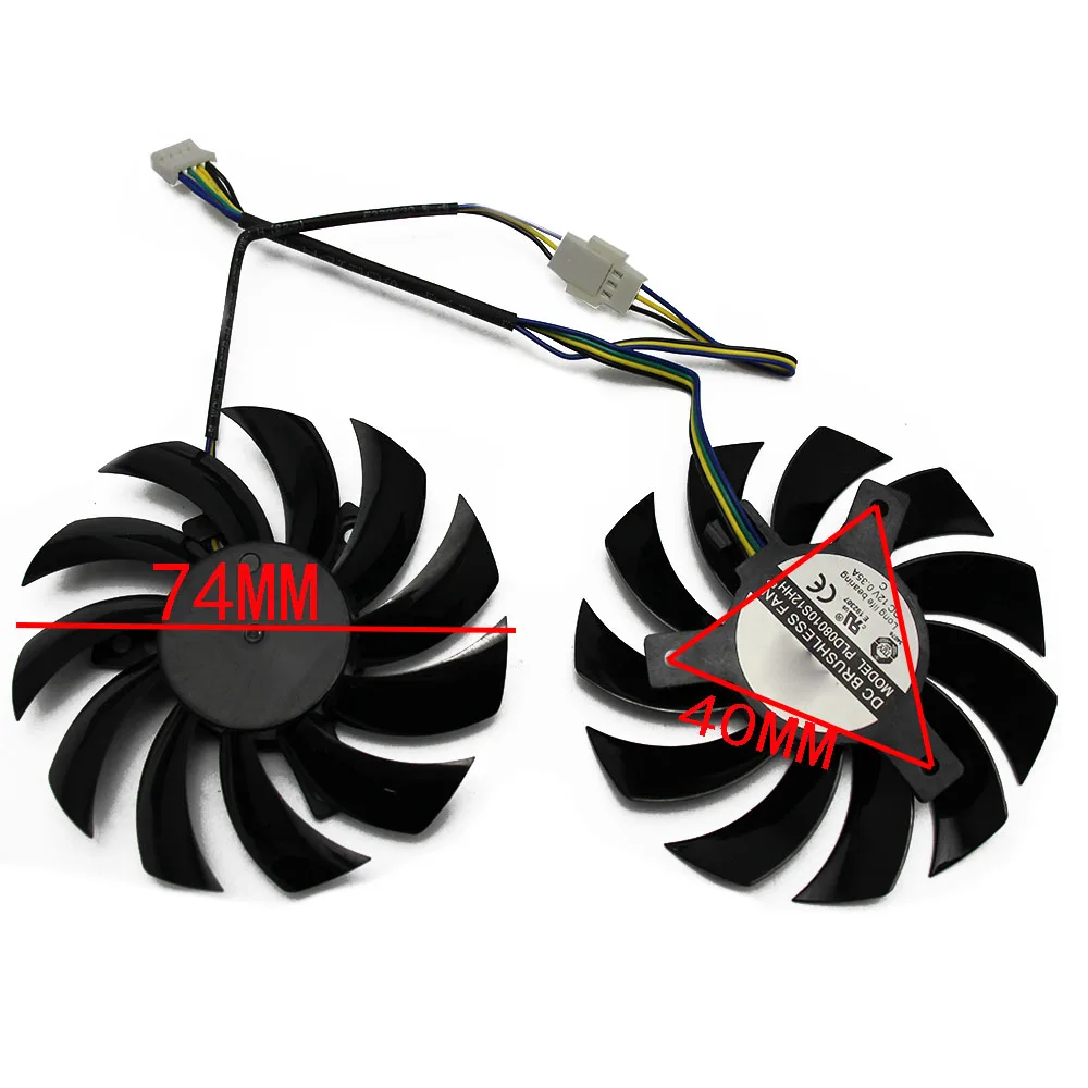 2 шт./Лот Новый 75 мм PLD08010S12HH 0.35A охлаждающий вентилятор ForMSI GeForce GTX 580/570/560/560Ti/480/465/460