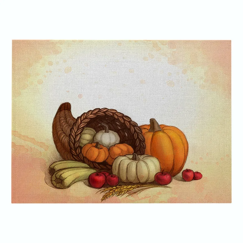 

Halloween Pumpkin Series Cotton and Linen Placemat Home Fabric Kitchen Supplies Western Food Dining Table Cushion Customization