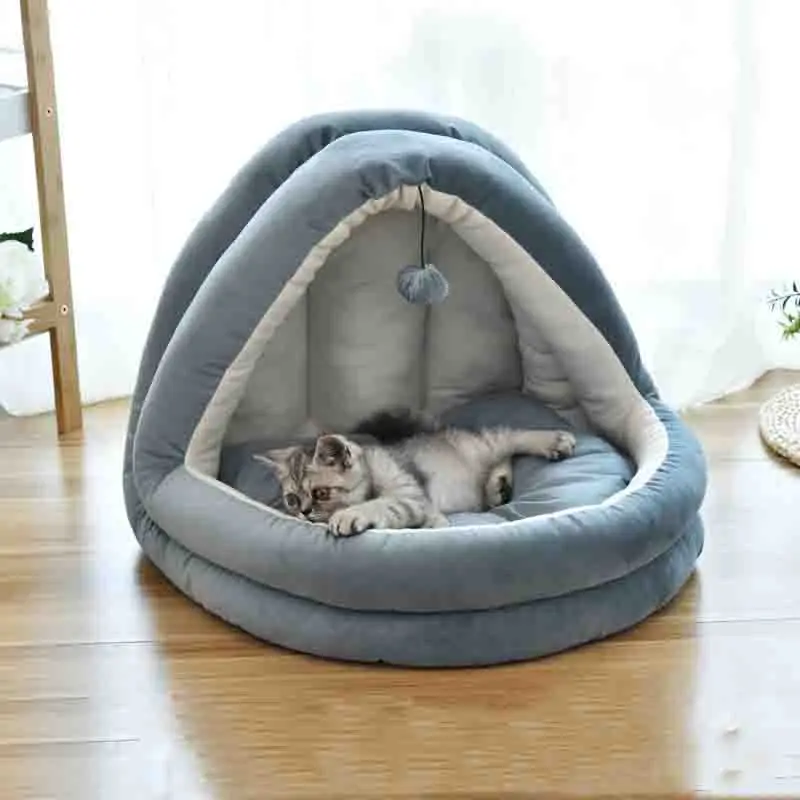 Съемная кровать для кошек домик вольер гнездо домашних животных диван с шариками
