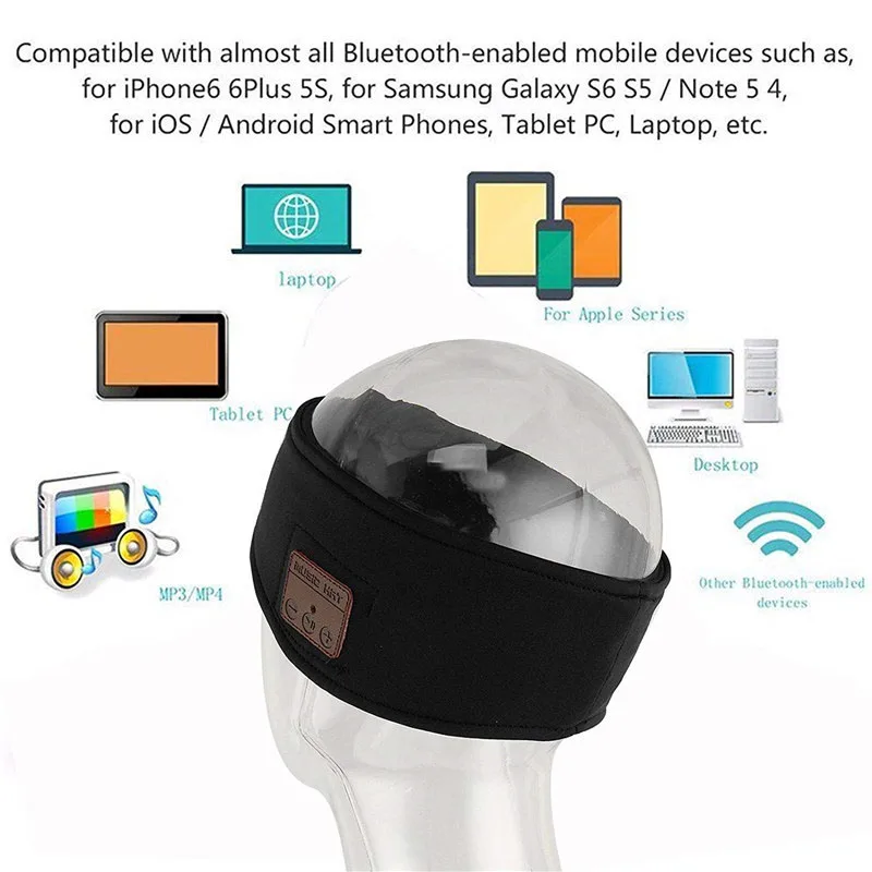 Newly Bluetooth MP3 Headband Wireless Earbuds Headset Earphone Music Stereo Sweat Band for Outdoor Sports | Спорт и развлечения