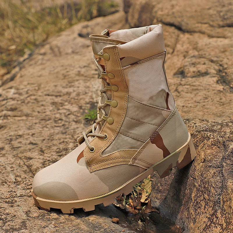 

Men Outdoor High Top Hiking Shoes 2021 Lace-up Waterproof Non-Slip Outdoor Climbing Trekking Shoes Men's Military Tactical Boots