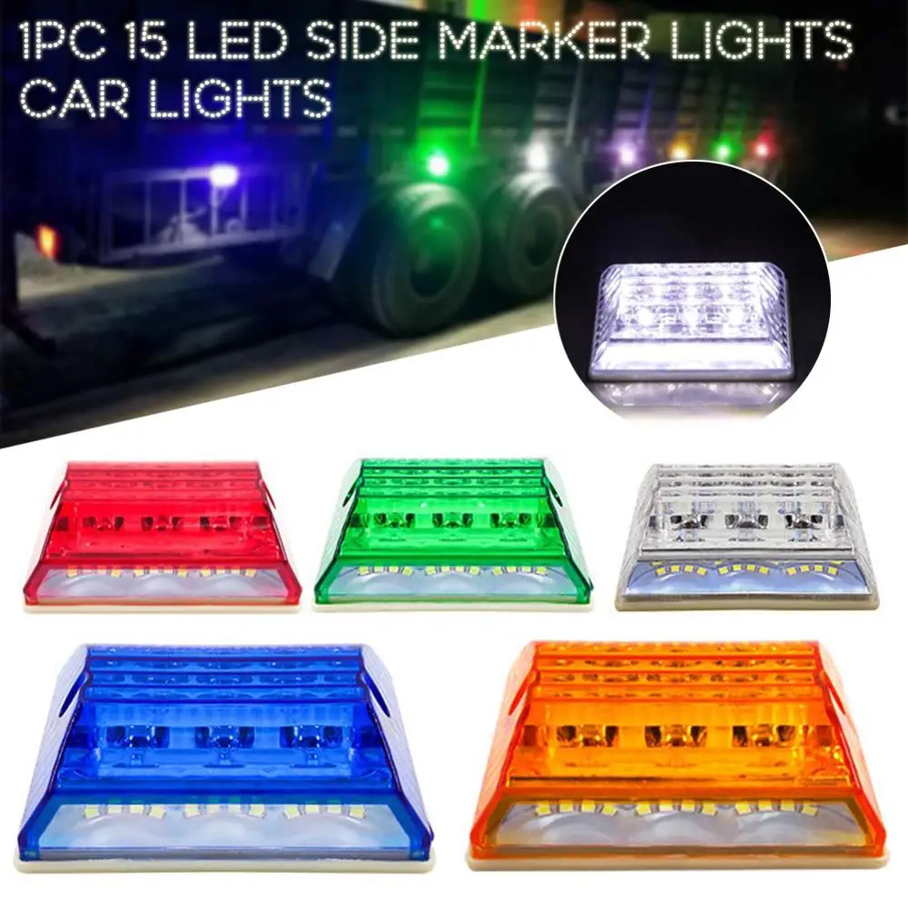 

DC24V 15 LED Side Marker Lights Car External Lights Warning Tail Light Auto Amber Color Lamps for Trailer Truck Lorry