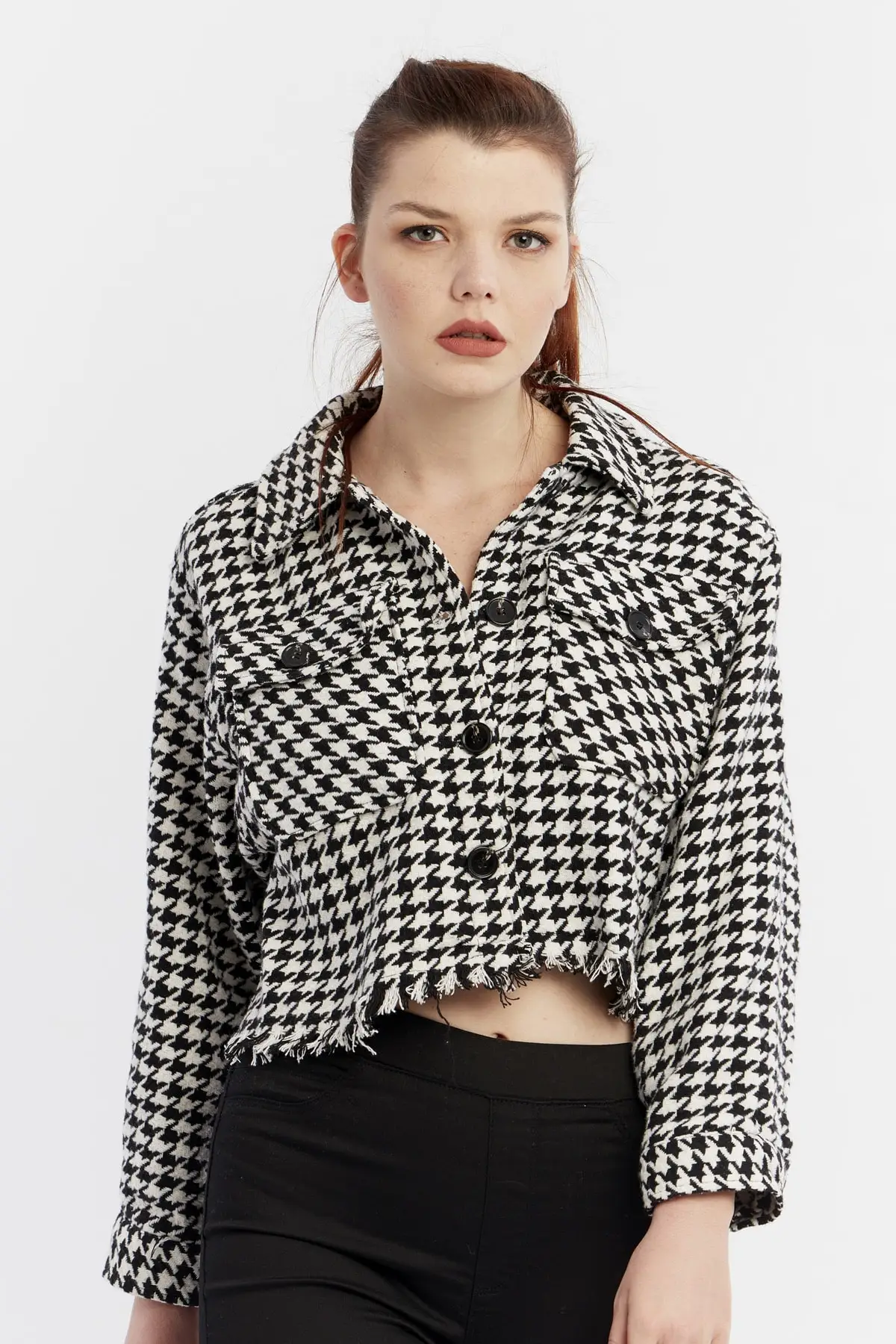 

Women's Black-white Short Jacket