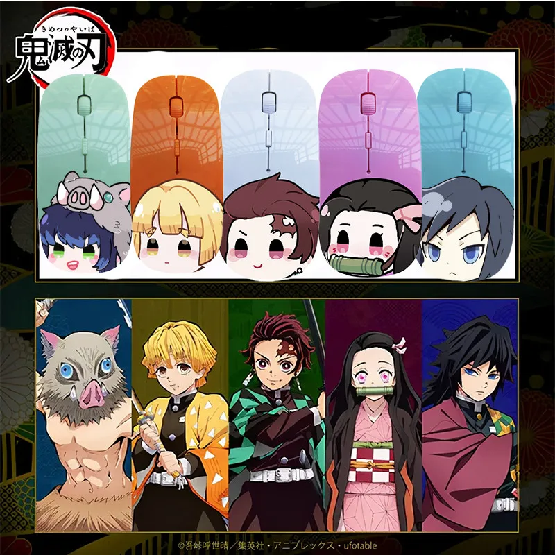 

Demon Slayer Kamado Tanjiro Nezuko Wireless Portable Mouse Notebook Desktop PC Universal Game Office Accessories