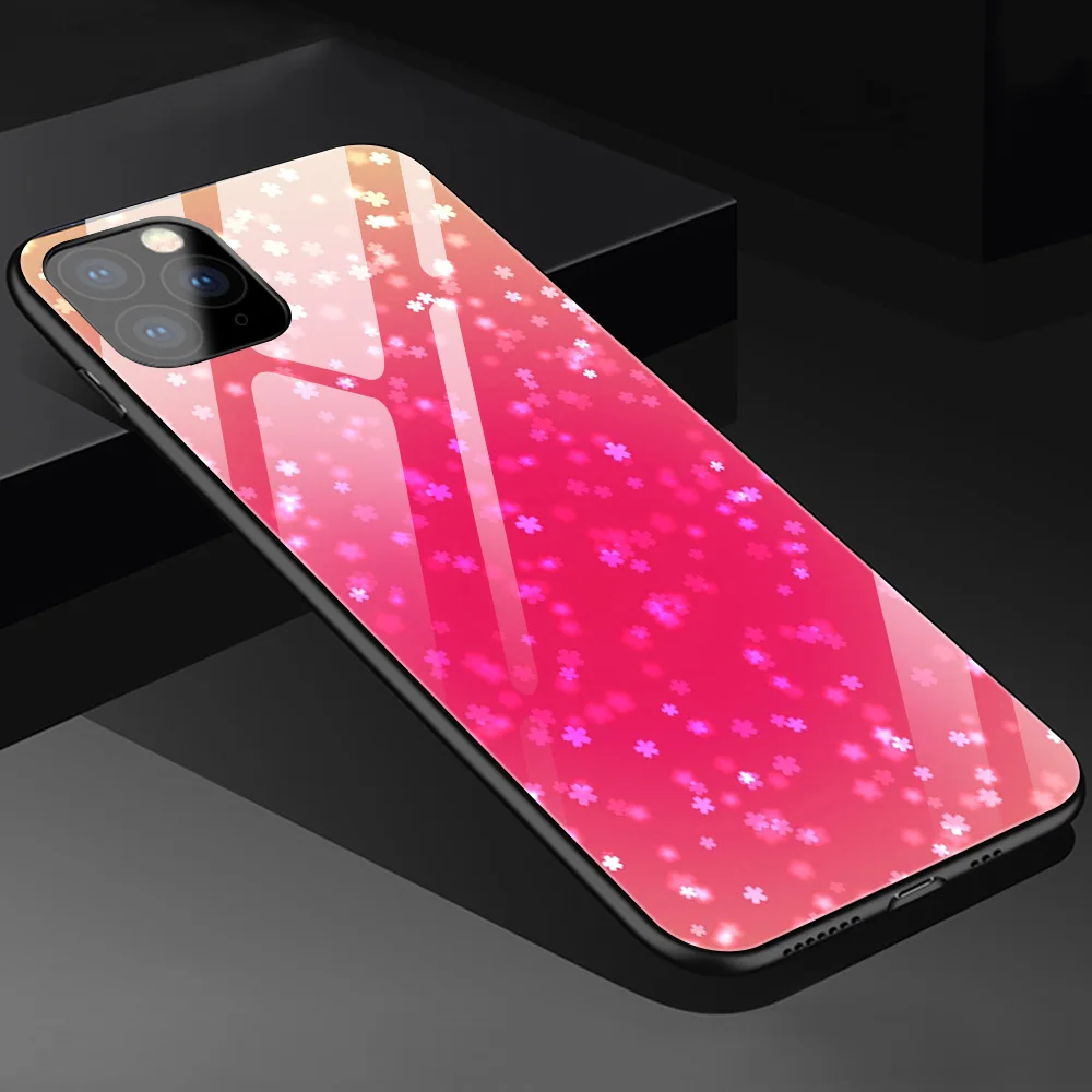 

Color Retro pattern Phone Case For iPhone 12 11 Pro XS MAX SE 2020 XR X 7 8 6 Plus Back Tempered Glass Cover Coque Funda Capa